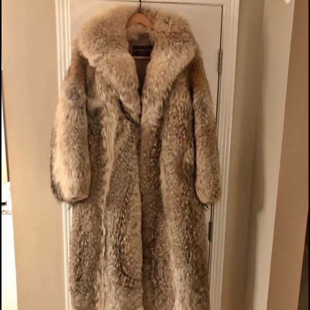 Full length coyote coat
